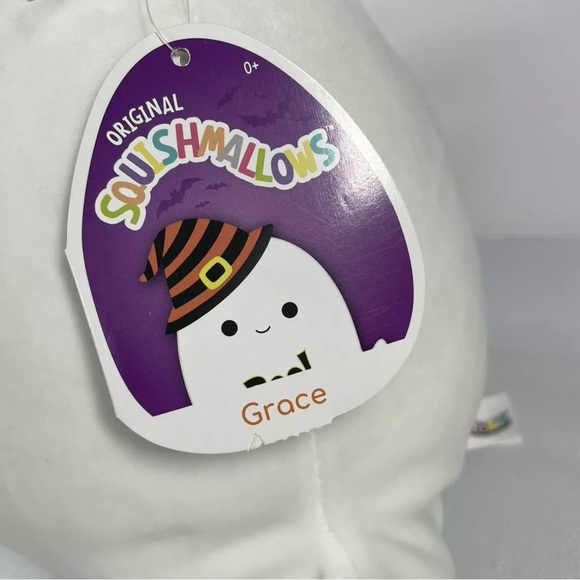 Squishmallows Grace Boo Ghost White W/ Witches Hat Orange And Black With Tag - Picture 10 of 16